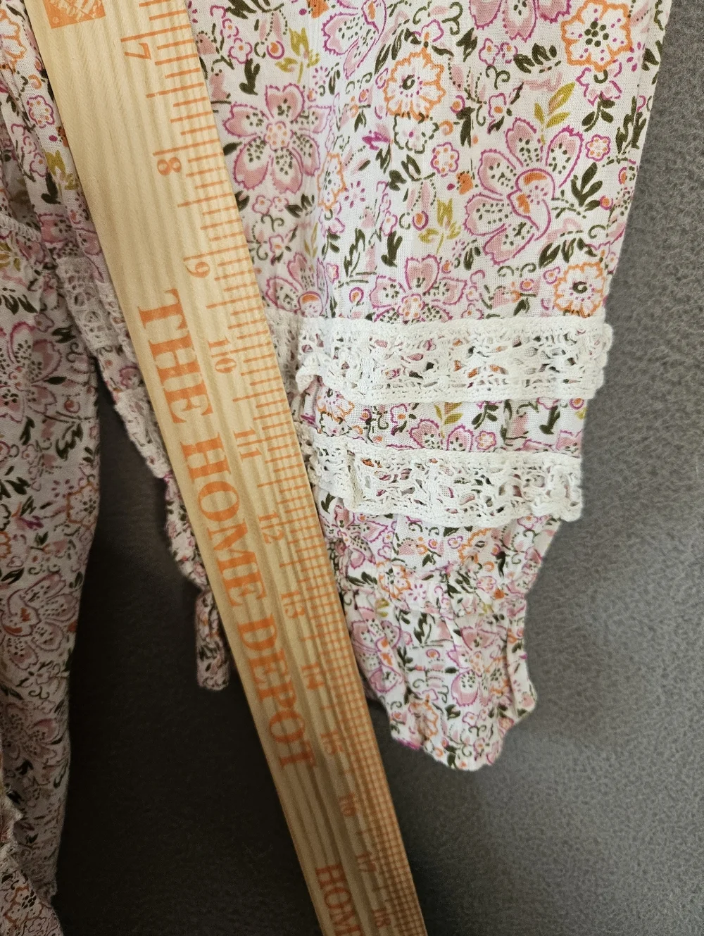 Sundance Ditsy Floral Cottagecore Dress Lace Ruffle Prairie Buttons Women’s XL - Picture 6 of 10